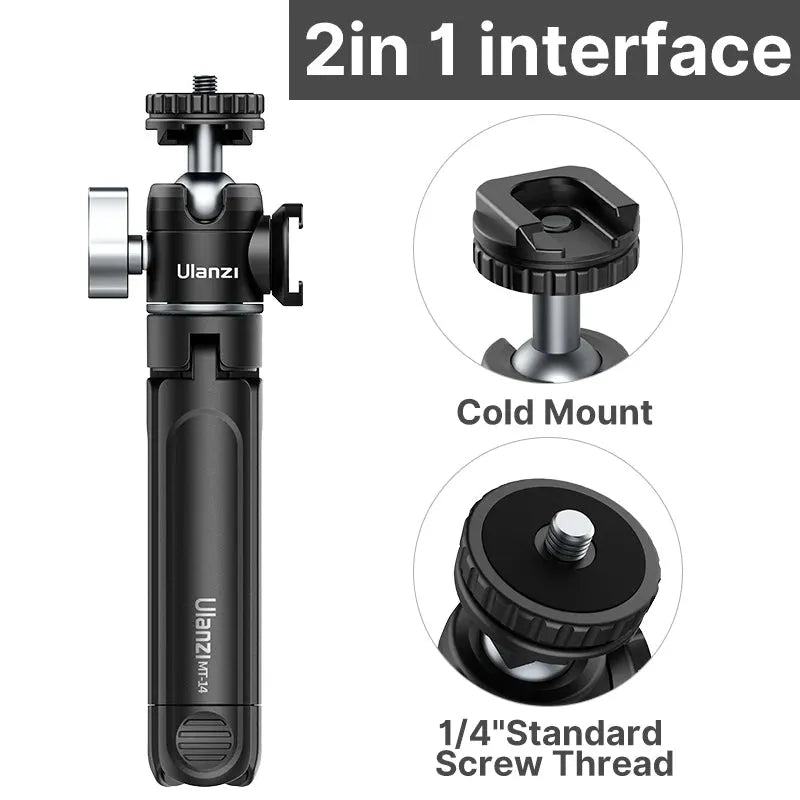 Ulanzi U-Vlog Lite Mini Extendable Tripod with 360° Ball Head & Cold Shoe