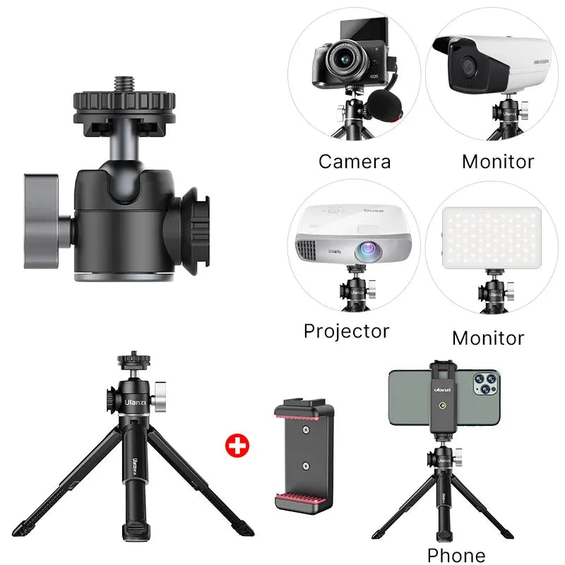 Ulanzi U-Vlog Lite Mini Extendable Tripod with 360° Ball Head & Cold Shoe