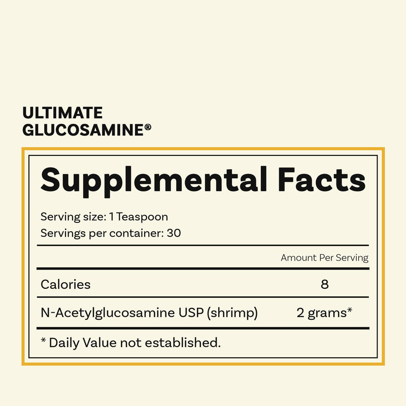 Ultimate Glucosamine Wellesley Therapeutics Inc, Mobility & Comfort, Long Term Joint Maintenance, Non-GMO, Gluten-Free, Dairy-Free, 60g, 30 Servings