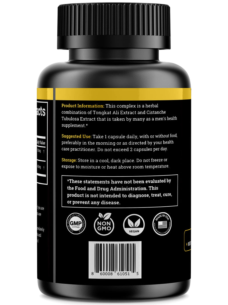 Black Forest Cistanche Tubulosa 200mg & Tongkat Ali 400mg (2-Month Supply) – Ultra-Pure with 50% Echinacoside + 10% Acetoside