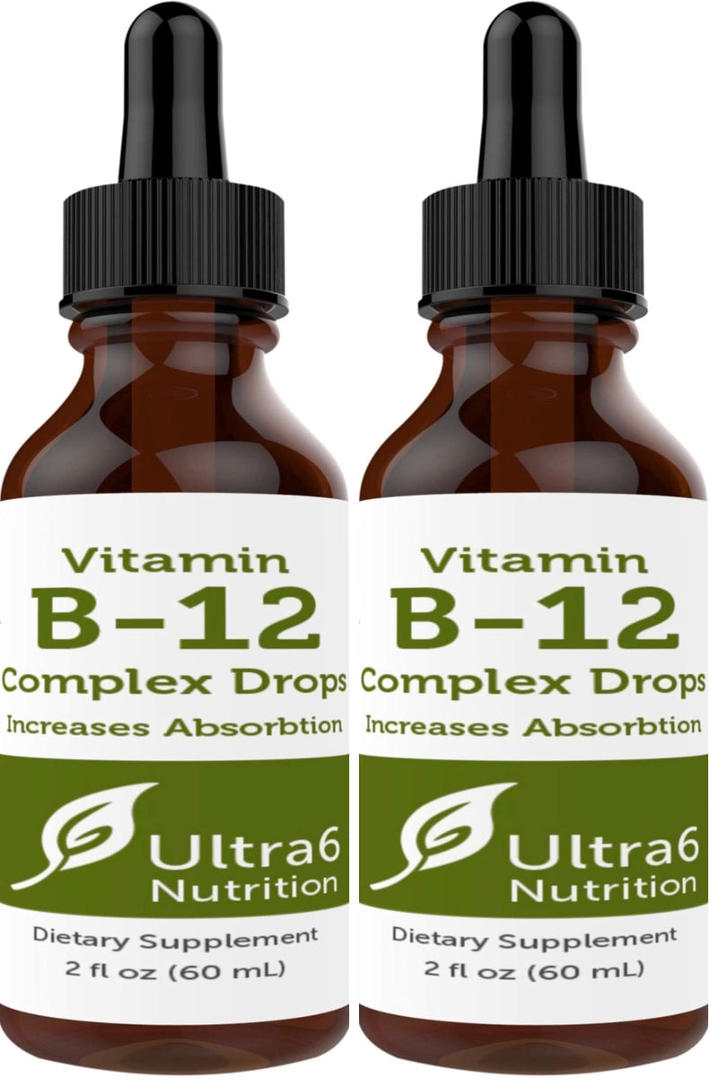 Ultra6 Nutrition Vitamin B12 Sublingual Drops – Methylcobalamin, Energy Support, 90-Day Pack (Pack of 2)