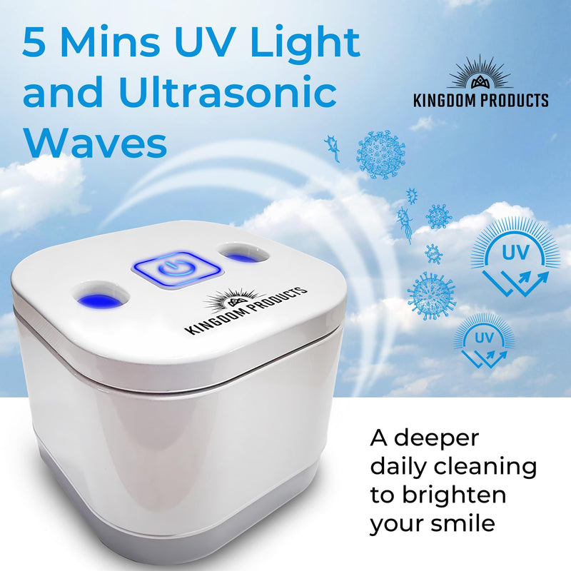 Innovative Ultrasonic Retainer Cleaner with 200ML Pod - 45kHz Dental Cleaner for Dentures, Night Guards & More