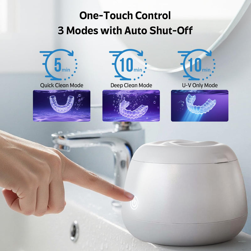 Ultrasonic Retainer Cleaner 48kHz – Pink 200ML Cleaning Pod for Aligners, Trays & Braces