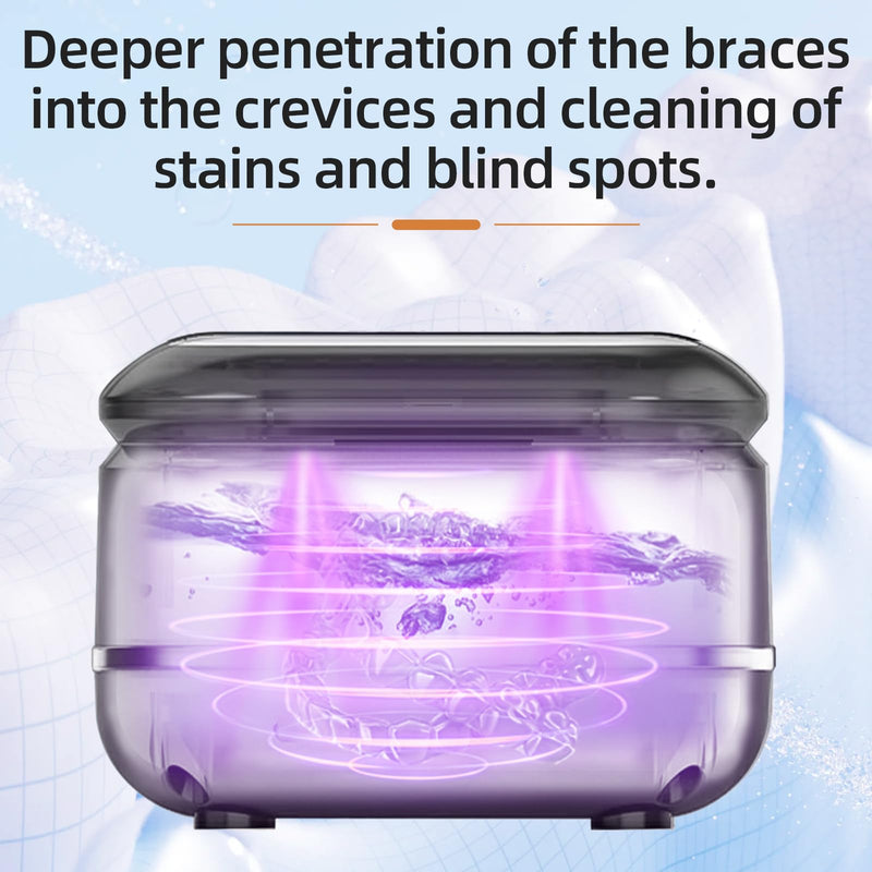 Ultrasonic Retainer Cleaner Machine for Dental Appliances – 42kHz, 24W, 180ml, Black | YKL