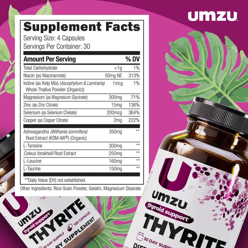 UMZU Thyrite Thyroid Support – Metabolism & Energy (120 Capsules)