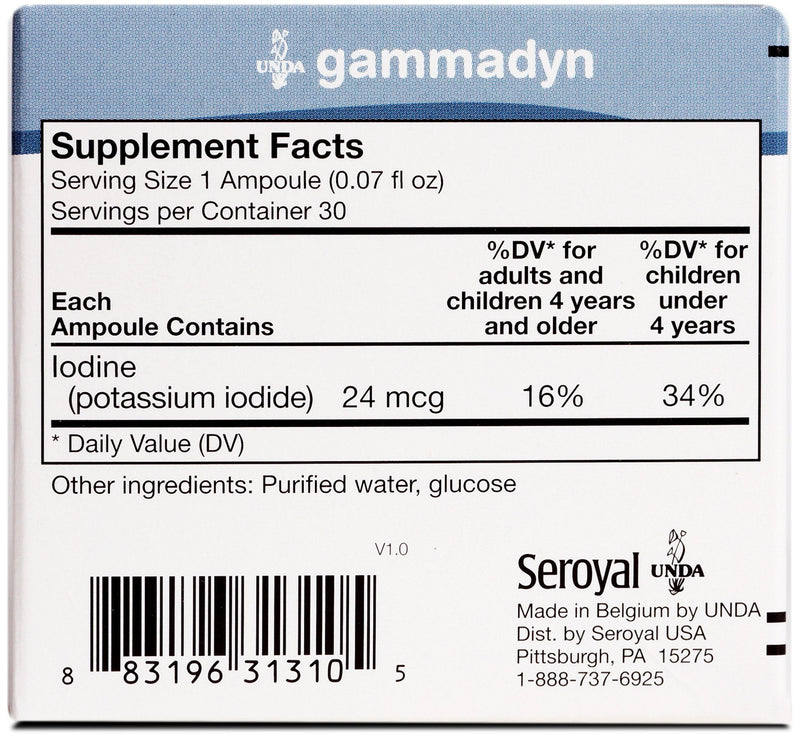 UNDA GAMMADYN I | Iodine Oligo-Element Supplement | 30 Ampoules