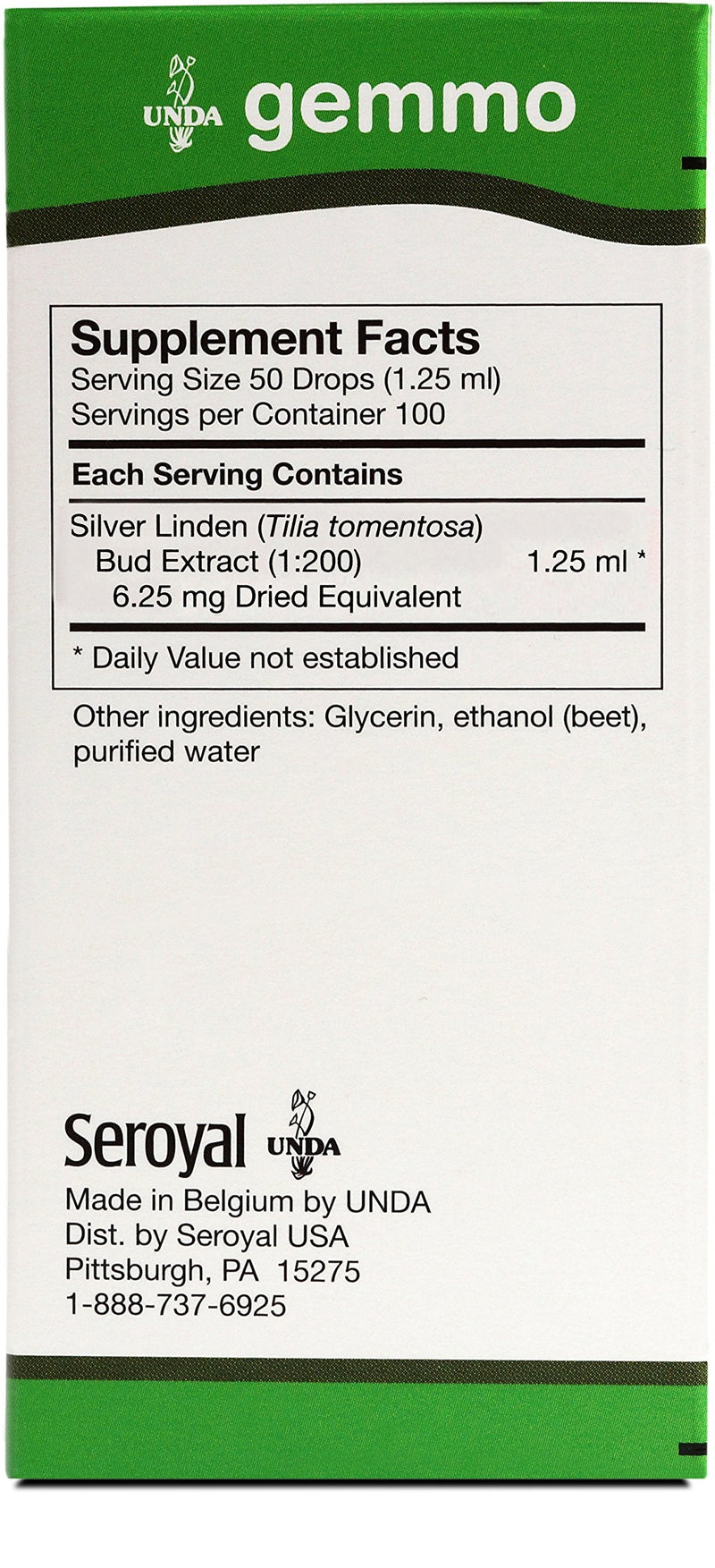 UNDA Gemmo Therapy Tilia Tomentosa | Silver Linden Bud Extract | 4.2 fl. oz.