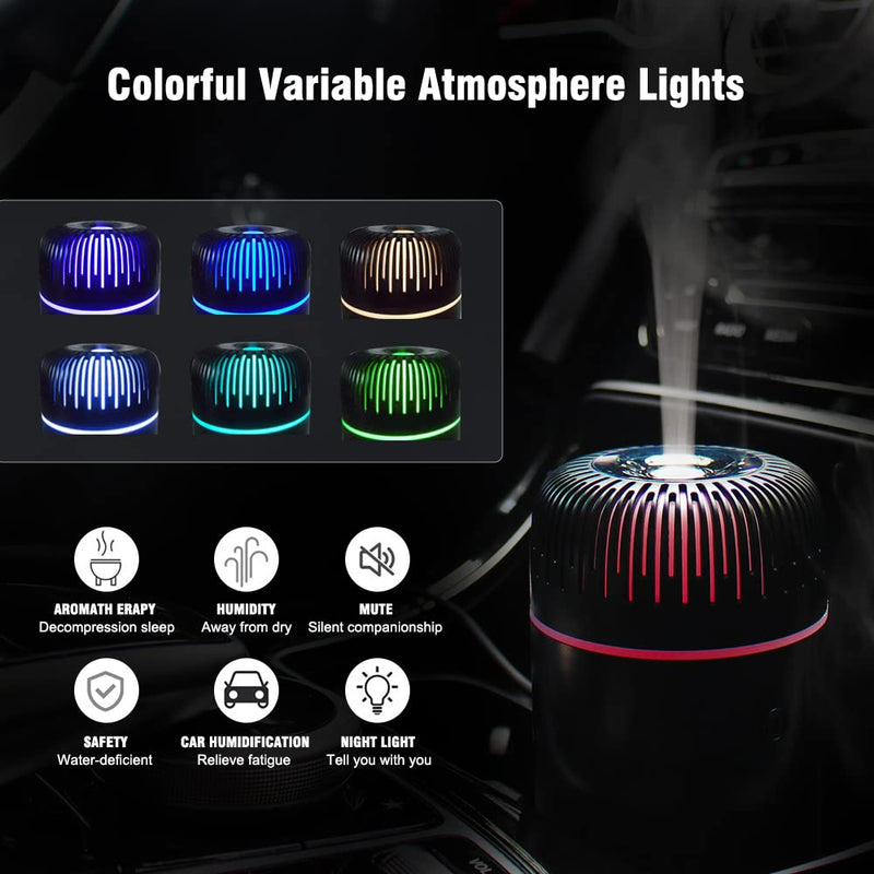 Unee Car Diffuser – 100ml USB Mini Aromatherapy & Humidifier, Car Air Freshener (Black)