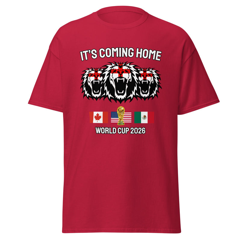 England World Cup 2026 T-Shirt It's Coming Home 3 Lions Football Shirt Unisex