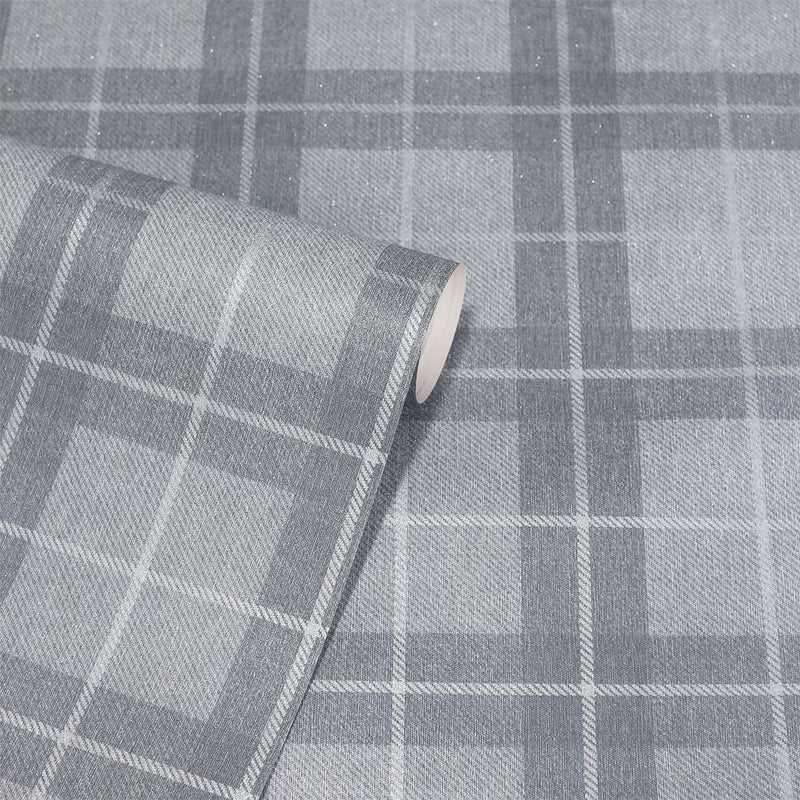 Premium Heritage Check Grey/Silver Scarf