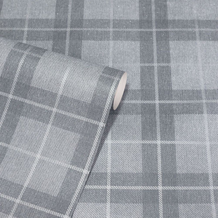 Premium Heritage Check Grey/Silver Scarf