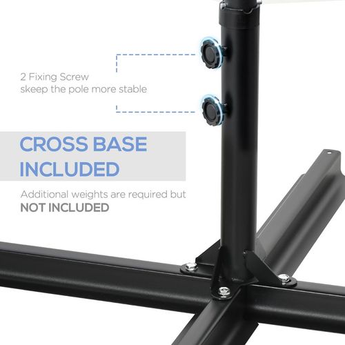 2.5M Garden Cantilever Parasol W/ 360 Rotation and Cross Base, Dark Grey