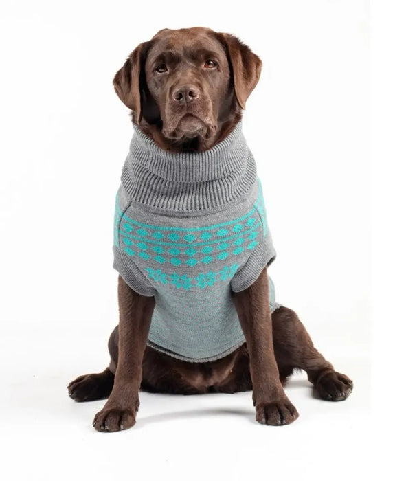 The Bailey Fair Isle - Teal on Grey