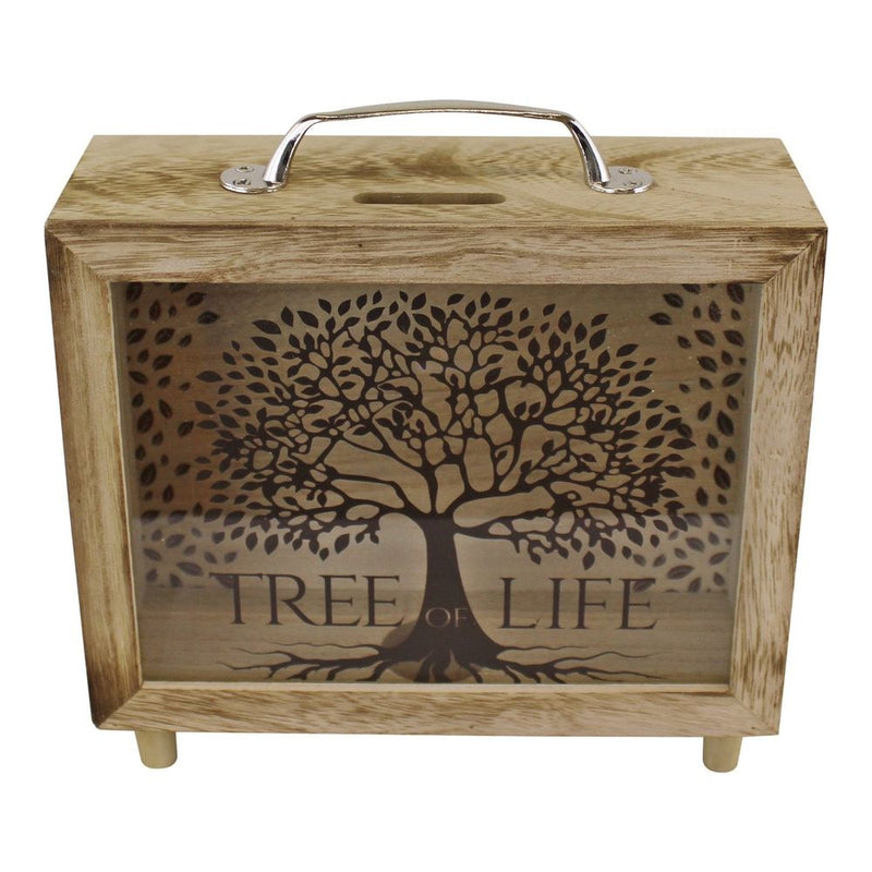 Highest Quality Tree of Life Money Box - Perfect Gift! - MDF & Glass - 7 x 21 x 20cm - SKU: TL0047