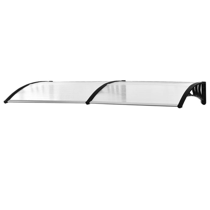 Outsunny Clear Polycarbonate Curved Awning - 80 L x 195 W x 23 H cm, White