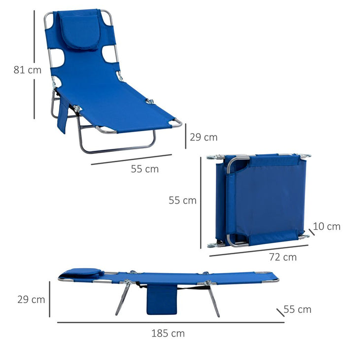 Ultimate Portable Beach Chaise Lounge - Reclining, Adjustable, Blue - Best Quality!