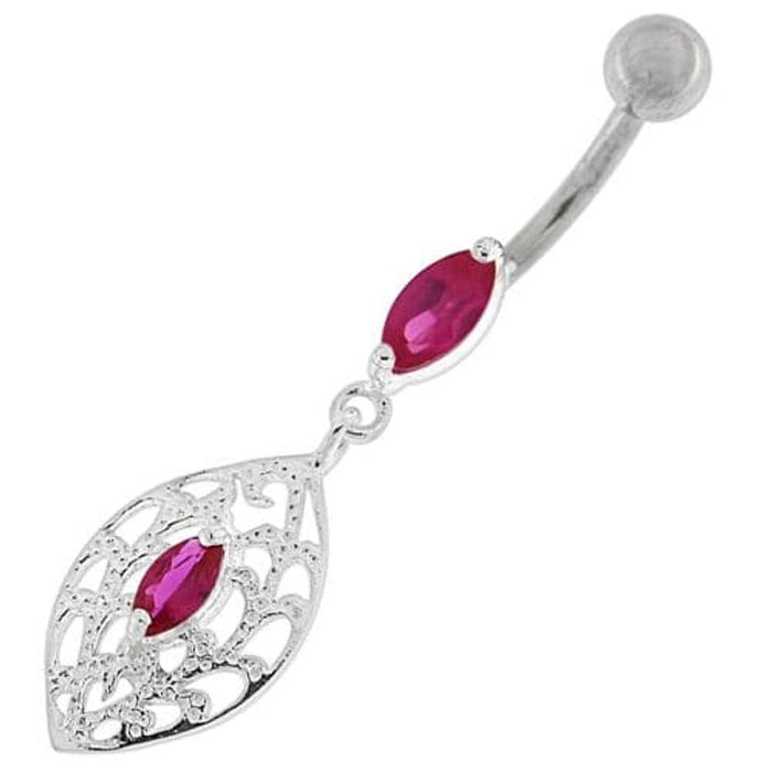 Fancy Ellipse Shape Dangling Belly Ring