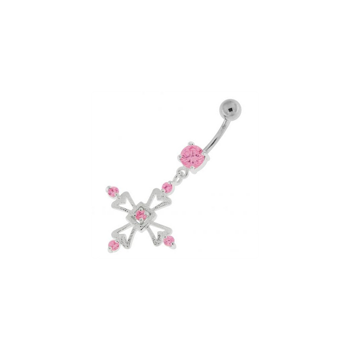 Jeweled Irish Cross Navel Belly Button Ring