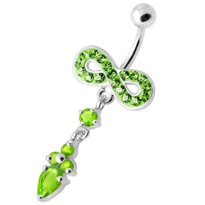 Jeweled Infinity Dangling Navel belly bar