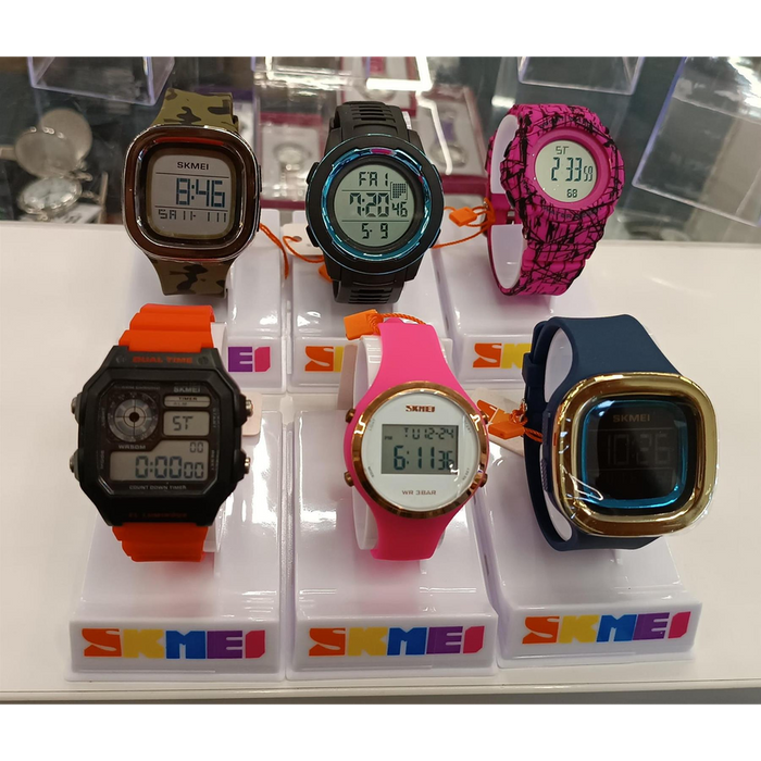 Skmei Mens & Ladies Waterproof Multifunction Digital Watches - Assorted Colors & Models - Rubber Strap - 3Atm Water Resistant