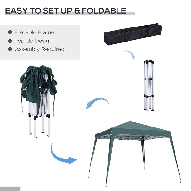 Garden Pop up Gazebo Tent Party Water-resistant Green 2.5M Outsunny