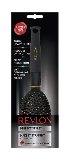 Revlon Ionic Ceramic Make It Straight Cushion Hair Brush Nano Anti Bacterial Technology