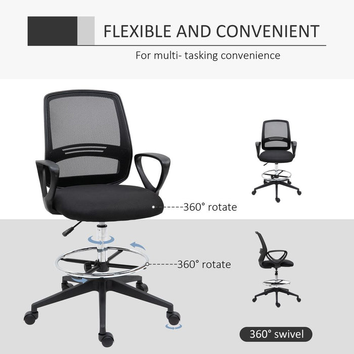 Drafting Chair Tall Office Chair with Adjustable Height and Footrest