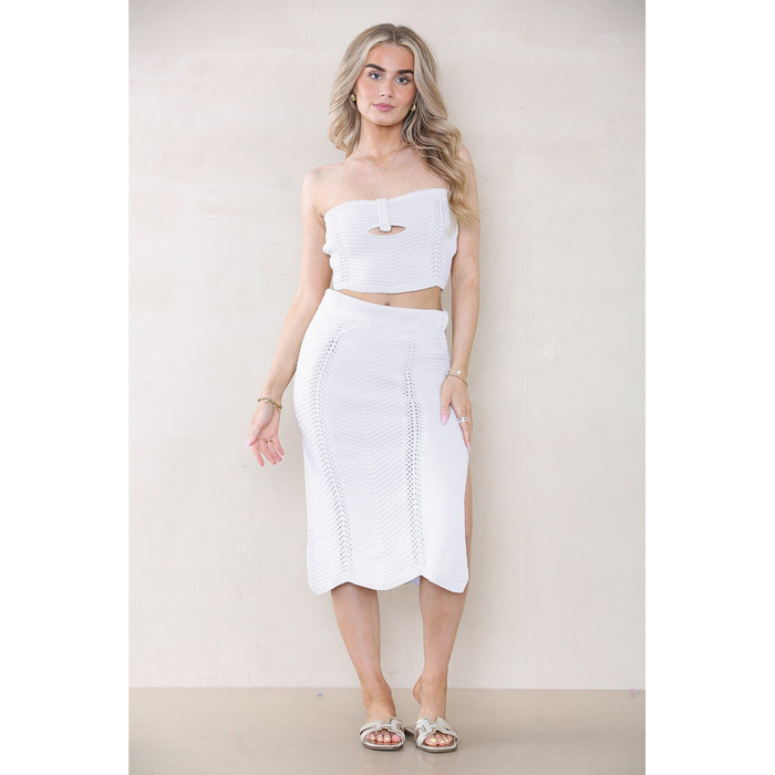 Sexy Cover-Ups Sleeveless Top Slit and Long Skirt Set