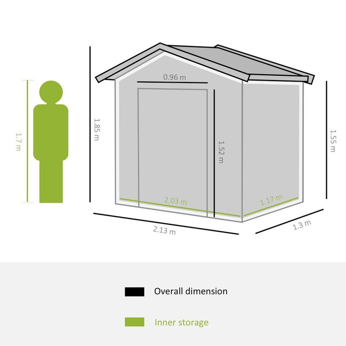 Garden Shed w/ Locking Door, Foundation, Air Vent - Store Tools, Equipment, & More