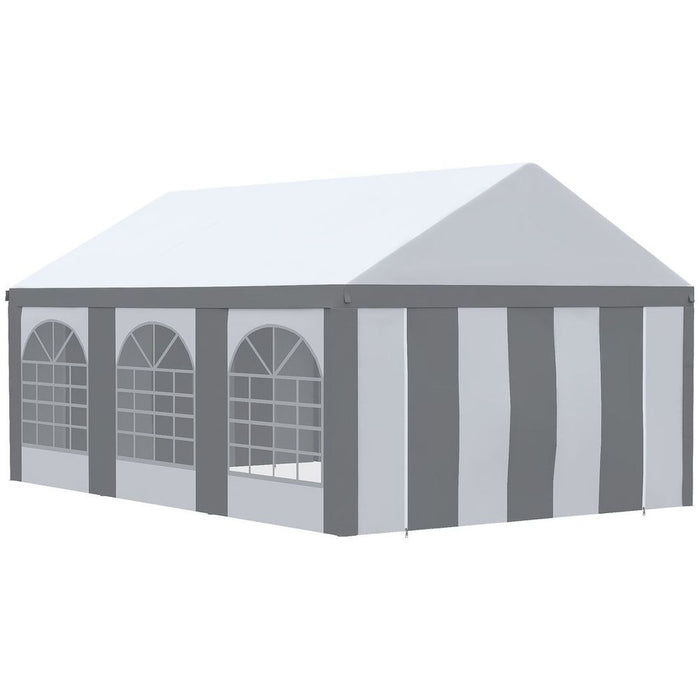 Premium 6x4m Party Tent Marquee Gazebo with Sides, Windows, & Double Doors