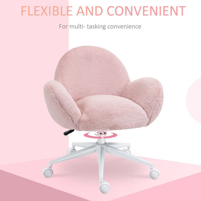 Fluffy Pink Leisure Chair w/ Backrest & Armrest for Bedroom - Professional Seller, High Quality