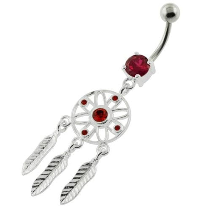 Flower Cut out Dream Catcher belly piercing