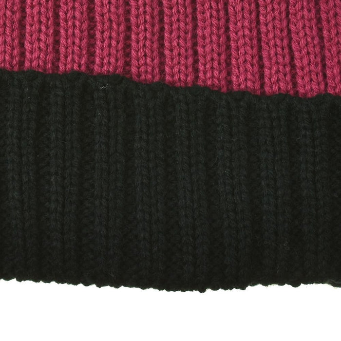 Girls Fashion Bobble Hat | 25-003 | RED BLACK