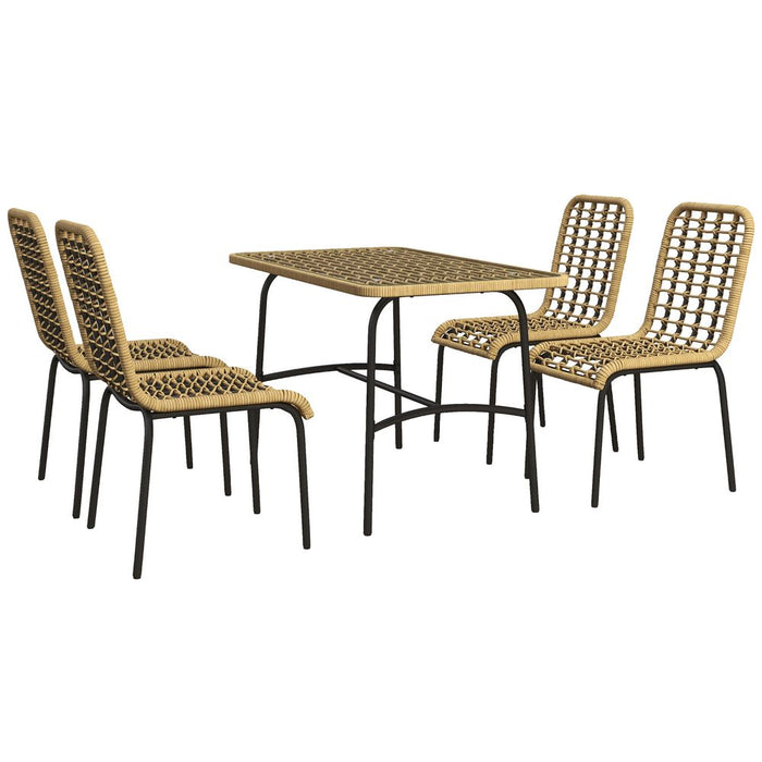 High-Quality Outsunny 4-Seater Rattan Garden Furniture Set - Tempered Glass Tabletop, Durable & Stylish - Buy with Confidence!