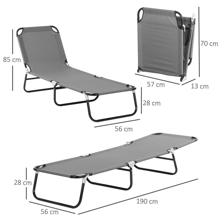 Reclining Lounge Chair with 5-Level Adjustable Backrest, Grey