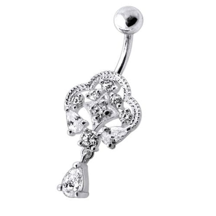 Fancy Royal Dangling Multi Jeweled Navel Ring