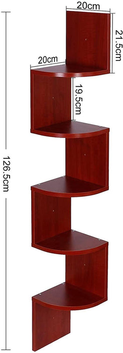 Space-Saving 5 Tier Rustic Corner Shelf - High-Quality & Versatile Storage Solution!