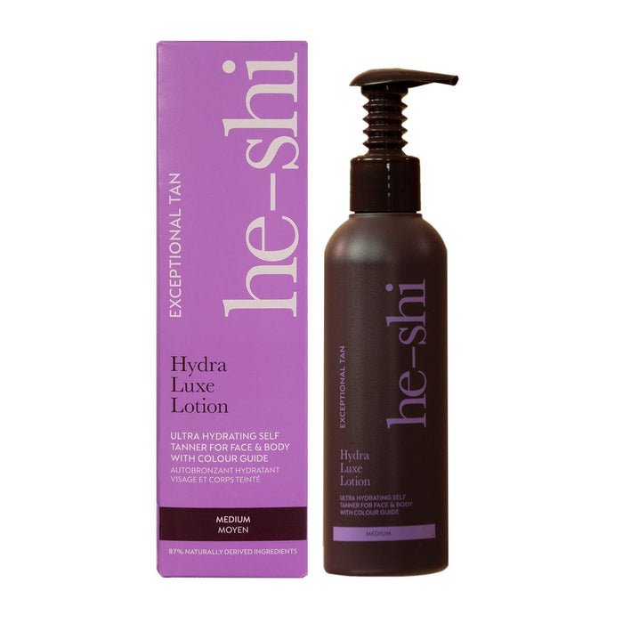 He-Shi Hydra Luxe Lotion  - Medium Self Tan - Easy to Apply - Pump Action