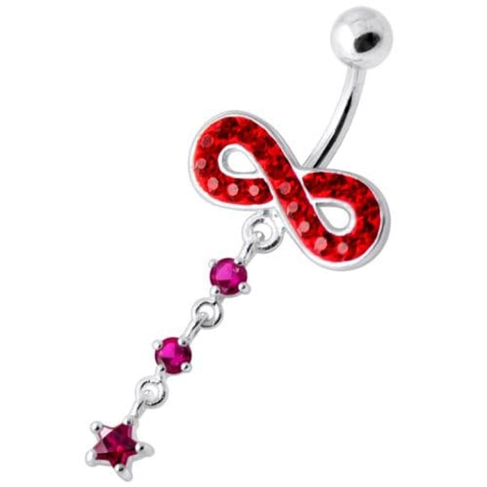 Infinity with Star Jeweled Navel Ring