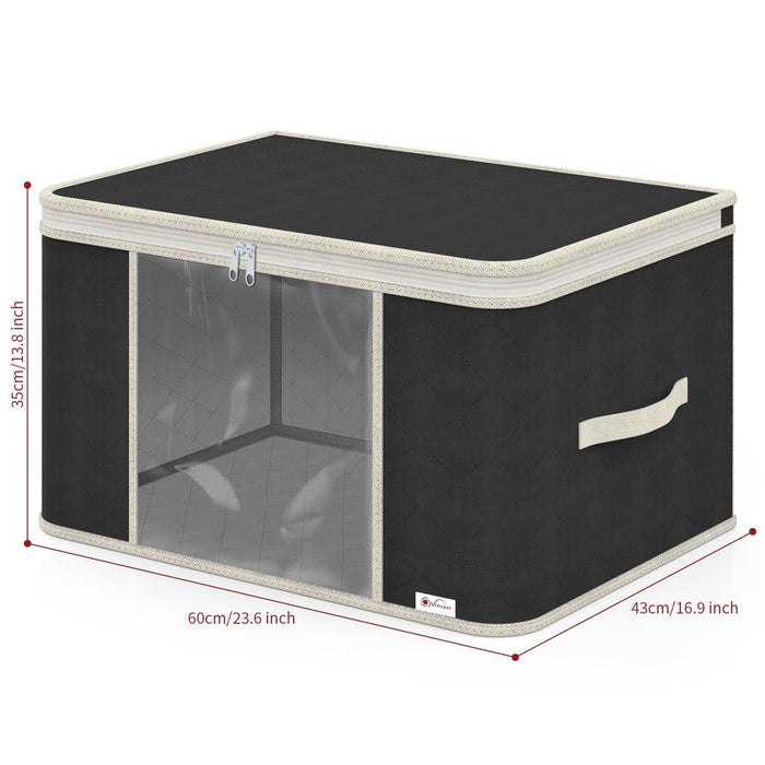 2pc Deluxe Storage Bags Black - Enormous Capacity - Premium Material - Clear Window - Strengthened Design - Multifunctional