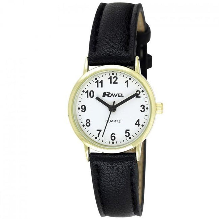 Stylish Ravel Women's Classic Strap Watch - Black/Gold/White - R0129.16.2