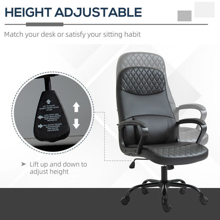 Premium High Back Massage Office Chair - Adjustable Height Lumbar Support - Black