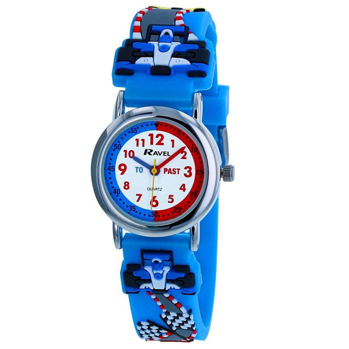 Ravel Children Boys 3D Cartoon Time Teacher Watch - Rally Racing Car