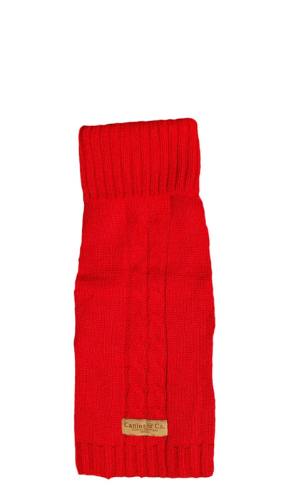 The Contemporary Red Jazz Dog Jumper - High Quality Cableknit Design