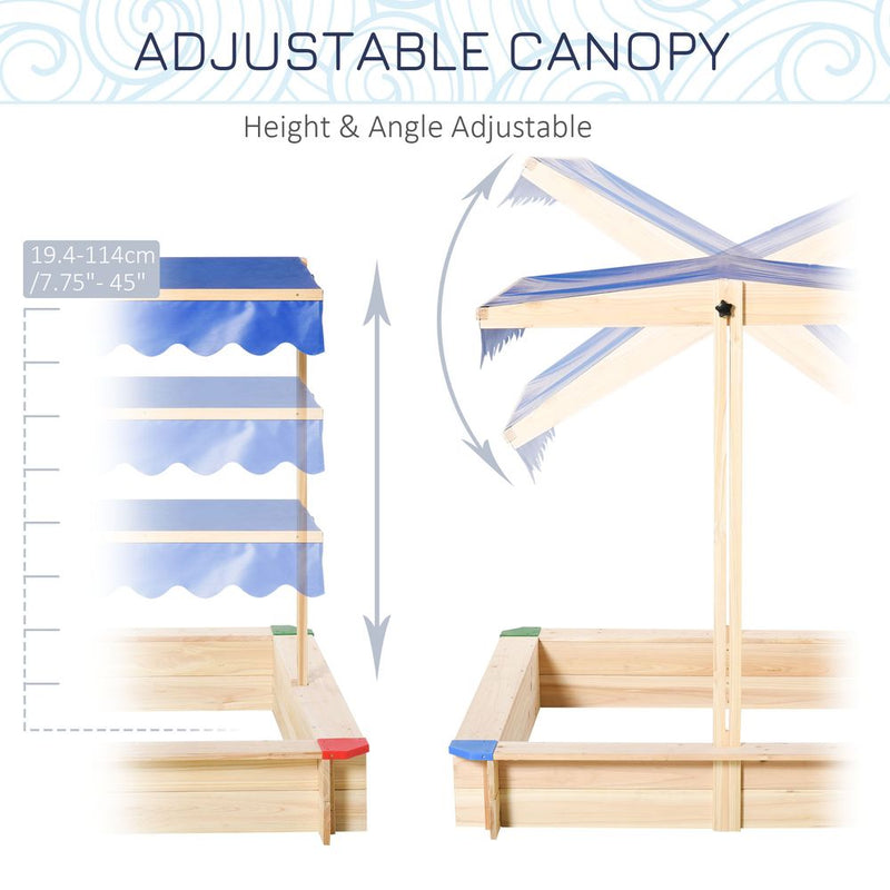 Premium Wooden Sandbox Canopy Set - Durable, Safe & Fun for Kids - Easy Assembly