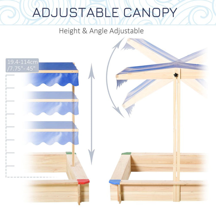 Premium Wooden Sandbox Canopy Set - Durable, Safe & Fun for Kids - Easy Assembly