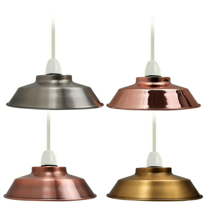 Retro Style Light Shades Modern Ceiling Pendant Lampshades Metal Various Colors
