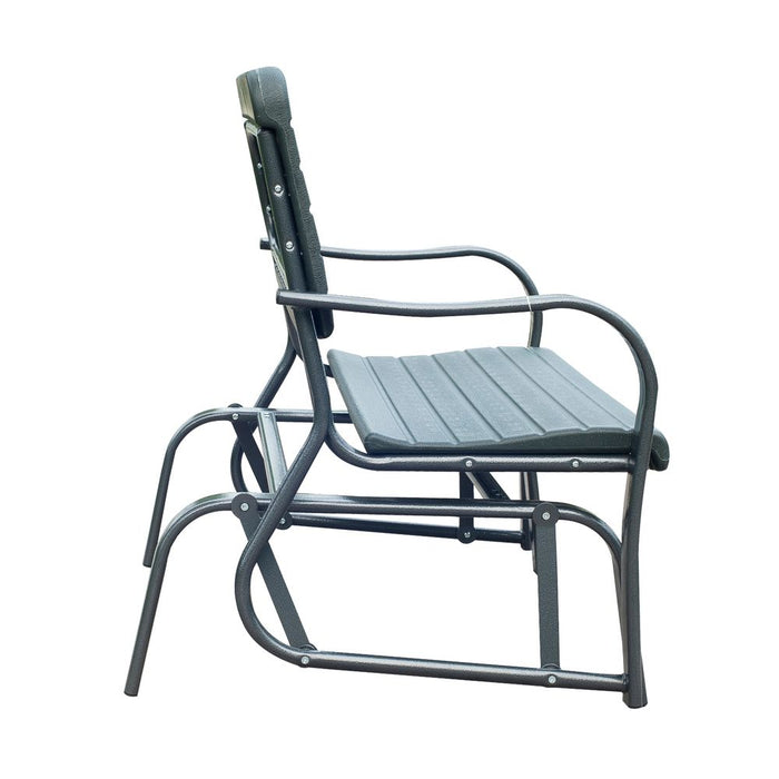 Durable Metal Outdoor Garden Rocker Bench - Green