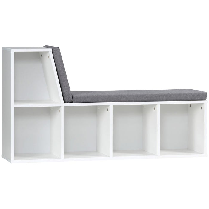 2 Tier Bookcase Modern Bookshelf w/ Removable Cushions for Home Office White