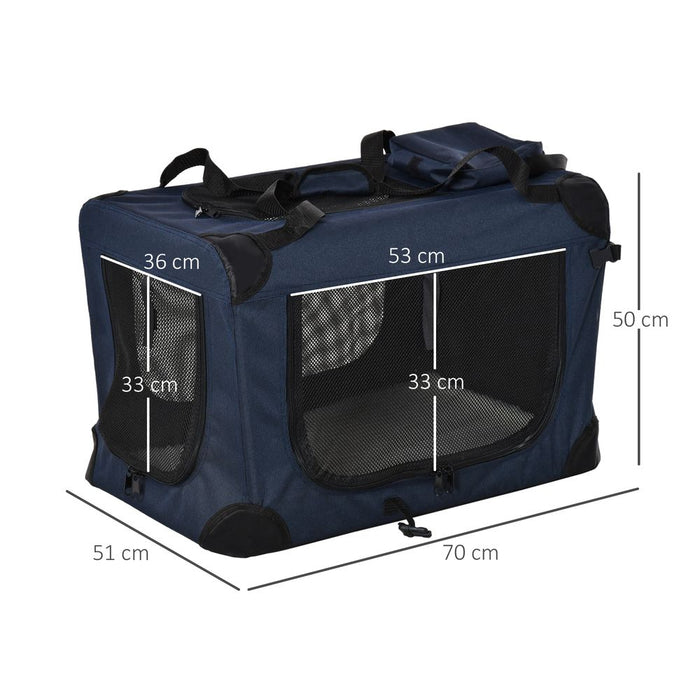 Foldable Pet Carrier Bag - Soft Portable Cat Puppy Cage with Cushion Storage